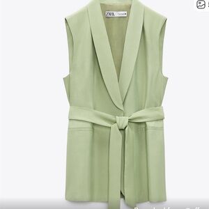 Elegant Zara pastel green vest ( part of a set- items sold separately )